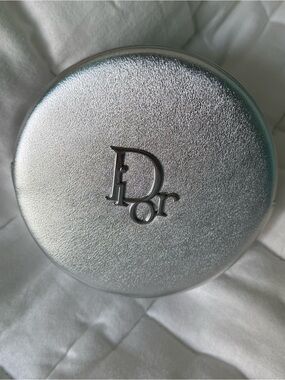 Dior Silver Round Makeup Pouch